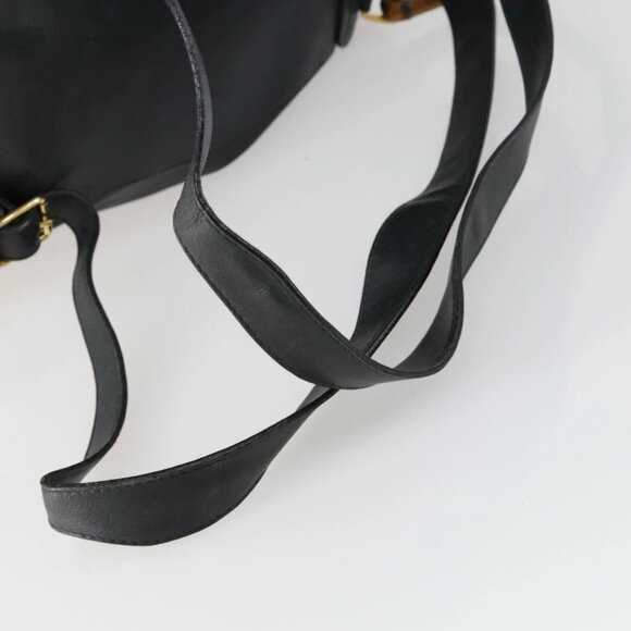 GUCCI Bamboo Backpack Leather Black Gold 003 2058 0016 Auth 151336 main image 13